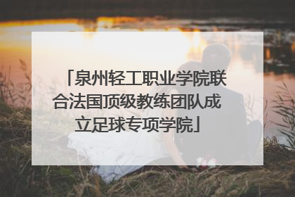 泉州轻工职业学院联合法国顶级教练团队成立足球专项学院
