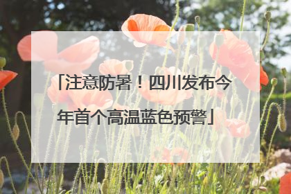 注意防暑！四川发布今年首个高温蓝色预警