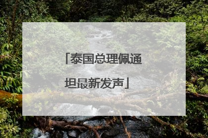 泰国总理佩通坦最新发声