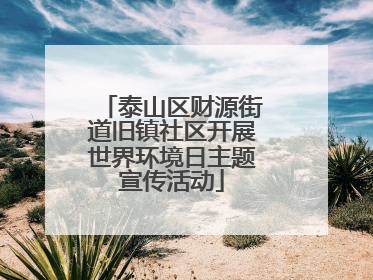 泰山区财源街道旧镇社区开展世界环境日主题宣传活动