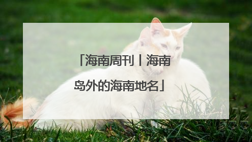 海南周刊丨海南岛外的海南地名