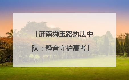 济南舜玉路执法中队：静音守护高考