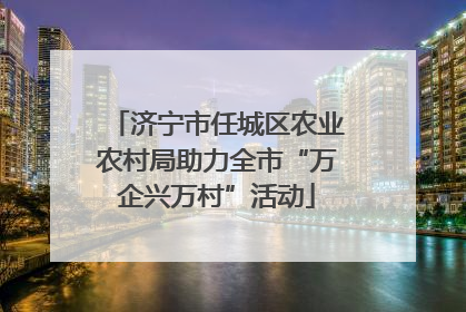 济宁市任城区农业农村局助力全市“万企兴万村”活动