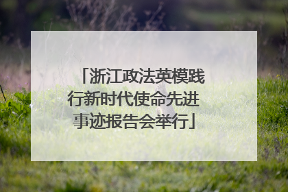浙江政法英模践行新时代使命先进事迹报告会举行