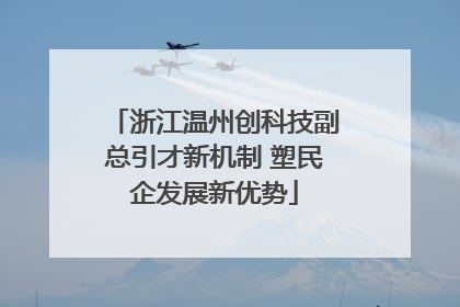 浙江温州创科技副总引才新机制 塑民企发展新优势