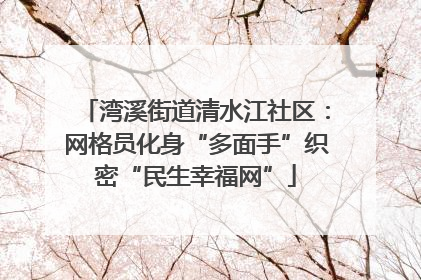湾溪街道清水江社区：网格员化身“多面手”织密“民生幸福网”
