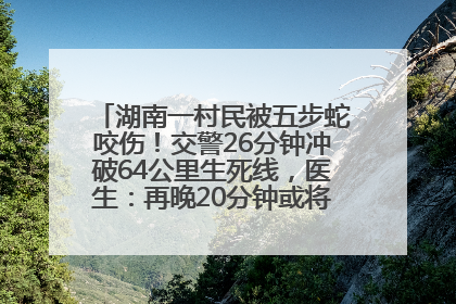 湖南一村民被五步蛇咬伤！交警26分钟冲破64公里生死线，医生：再晚20分钟或将呼吸肌麻痹
