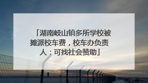湖南岐山镇多所学校被摊派校车费，校车办负责人：可找社会赞助