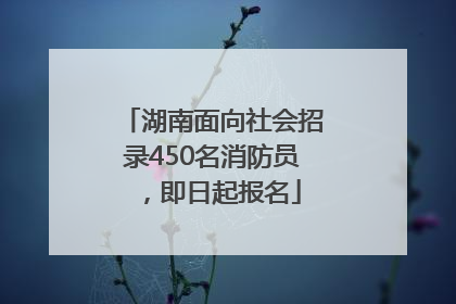 湖南面向社会招录450名消防员，即日起报名
