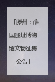 滕州：薛国遗址博物馆文物征集公告