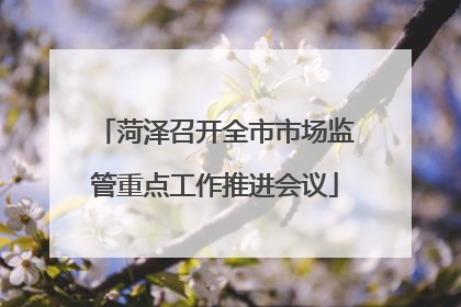 菏泽召开全市市场监管重点工作推进会议