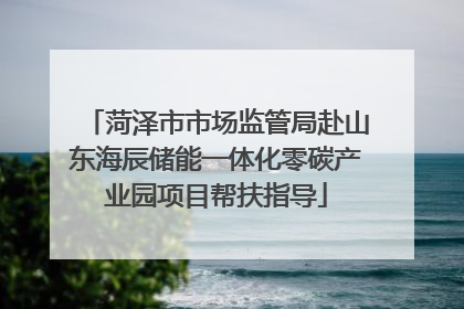 菏泽市市场监管局赴山东海辰储能一体化零碳产业园项目帮扶指导