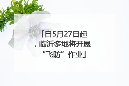 自5月27日起，临沂多地将开展“飞防”作业