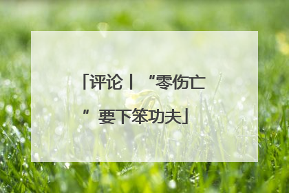 评论丨“零伤亡”要下笨功夫