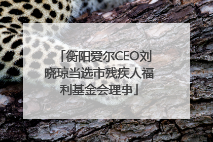 衡阳爱尔CEO刘晓琼当选市残疾人福利基金会理事