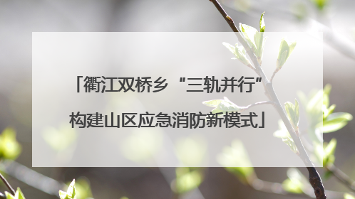 衢江双桥乡“三轨并行” 构建山区应急消防新模式