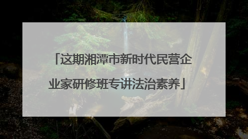 这期湘潭市新时代民营企业家研修班专讲法治素养