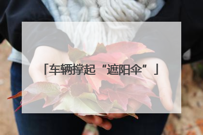 车辆撑起“遮阳伞”