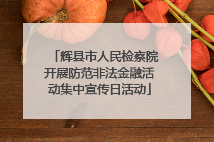 辉县市人民检察院开展防范非法金融活动集中宣传日活动
