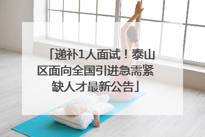 递补1人面试！泰山区面向全国引进急需紧缺人才最新公告
