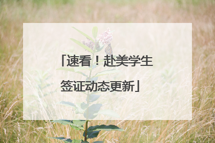 速看！赴美学生签证动态更新