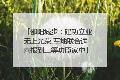 邵阳城步：建功立业无上光荣 军地联合送喜报到二等功臣家中