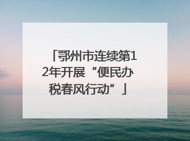 鄂州市连续第12年开展“便民办税春风行动”