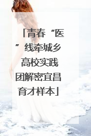 青春“医”线牵城乡 高校实践团解密宜昌育才样本