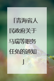 青海省人民政府关于马瑞等职务任免的通知