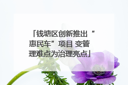 钱塘区创新推出“惠民车”项目 变管理难点为治理亮点
