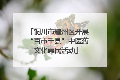 铜川市耀州区开展“百市千县”中医药文化惠民活动