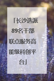长沙选派89名干部联点服务高能级科创平台