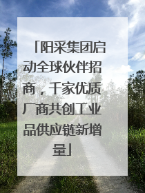 阳采集团启动全球伙伴招商，千家优质厂商共创工业品供应链新增量