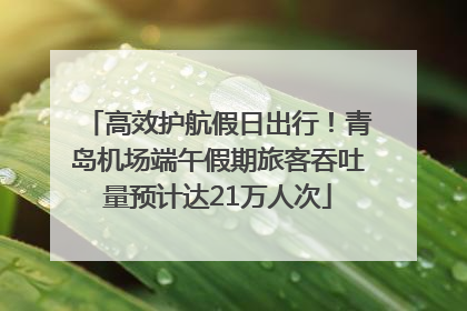 高效护航假日出行！青岛机场端午假期旅客吞吐量预计达21万人次
