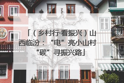 （乡村行·看振兴）山西临汾：“电”亮小山村 “碳”寻振兴路