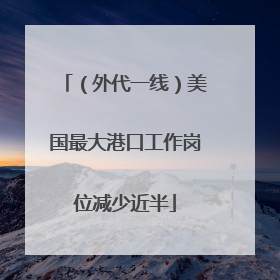 （外代一线）美国最大港口工作岗位减少近半