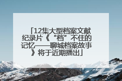 12集大型档案文献纪录片《“档”不住的记忆——聊城档案故事》将于近期播出
