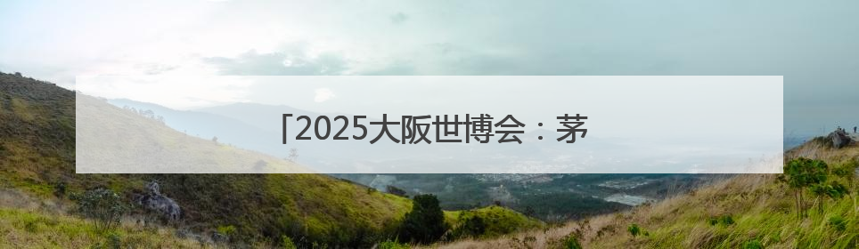 2025大阪世博会：茅台续写110年东方传奇