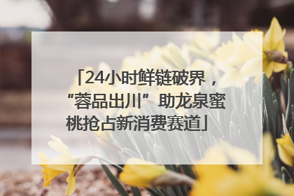 24小时鲜链破界，“蓉品出川”助龙泉蜜桃抢占新消费赛道