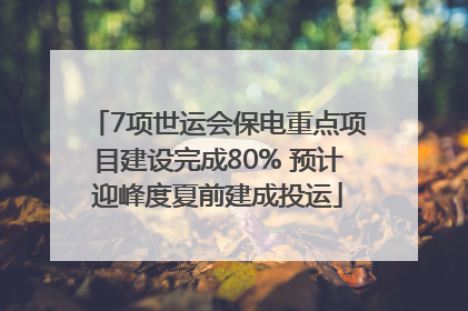 7项世运会保电重点项目建设完成80% 预计迎峰度夏前建成投运