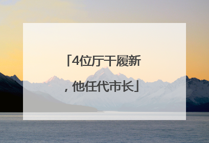 4位厅干履新，他任代市长