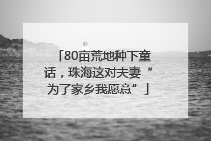 80亩荒地种下童话，珠海这对夫妻“为了家乡我愿意”
