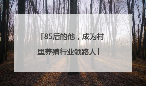 85后的他，成为村里养殖行业领路人