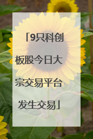 9只科创板股今日大宗交易平台发生交易