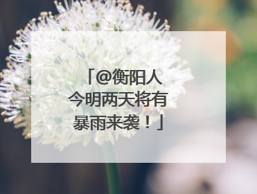 @衡阳人 今明两天将有暴雨来袭！