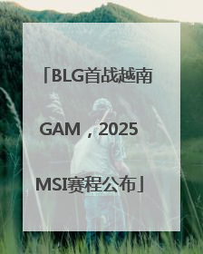 BLG首战越南GAM，2025MSI赛程公布