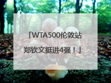 WTA500伦敦站 郑钦文挺进4强！